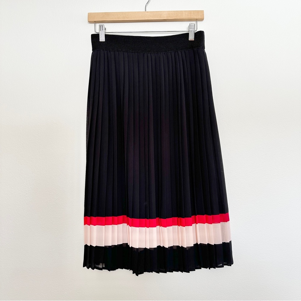 Black Pleated Midi Skirt Size Small - Picture 3 of 8